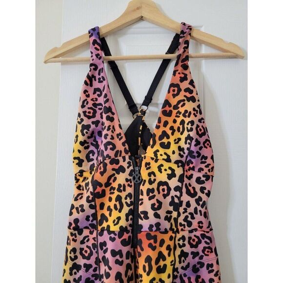 Savage x Fenty Rhianna Hotline rainbow leopard jumpsuit Sz L - Picture 4 of 11